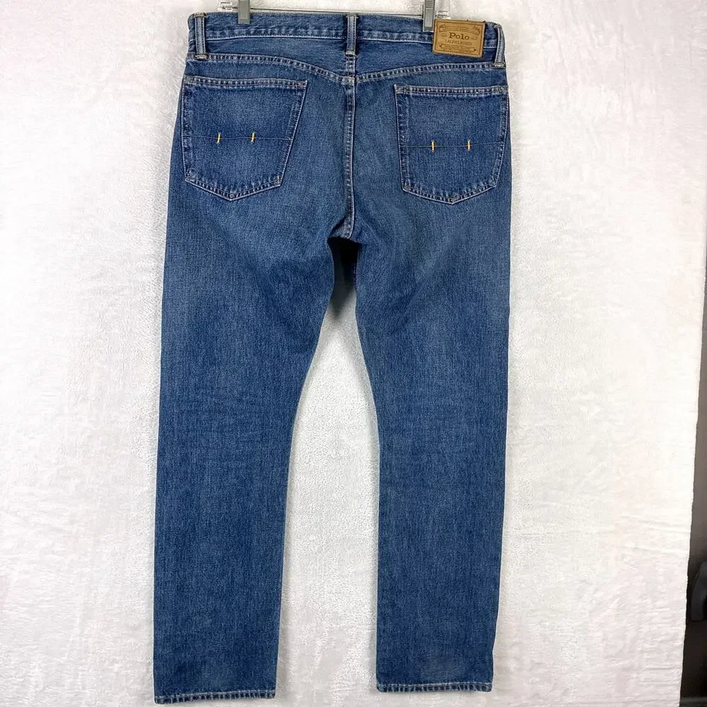 Polo Ralph Lauren Jeans Mens 36x32 Varick Faded Whiskered Preppy Western Y2K - Picture 5 of 14
